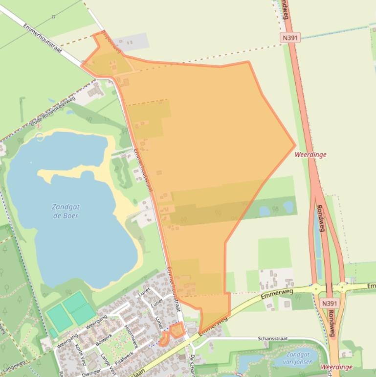 Kaart van postcodegebied 7814XW.