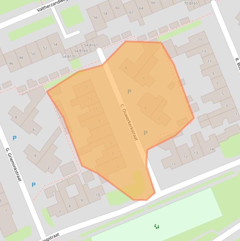 Kaart van postcodegebied 7815CT.