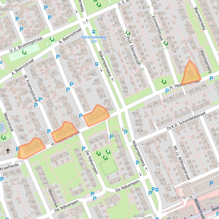 Kaart van postcodegebied 7815EG.