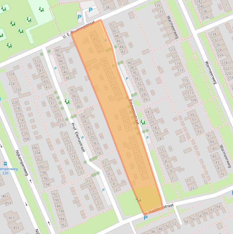 Kaart van postcodegebied 7815EN.