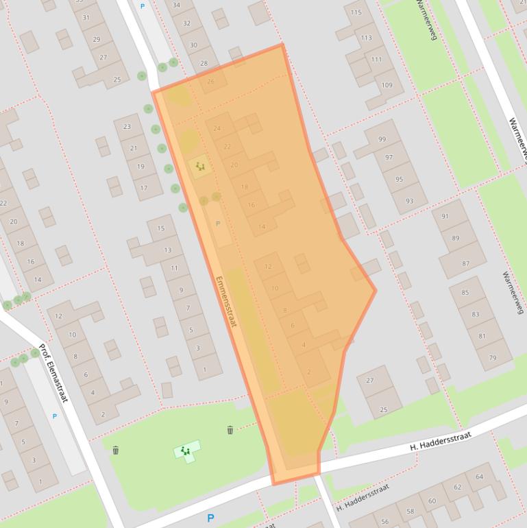 Kaart van postcodegebied 7815EP.