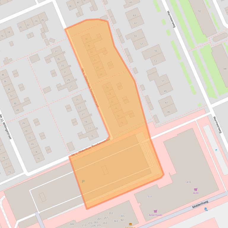 Kaart van postcodegebied 7815JR.