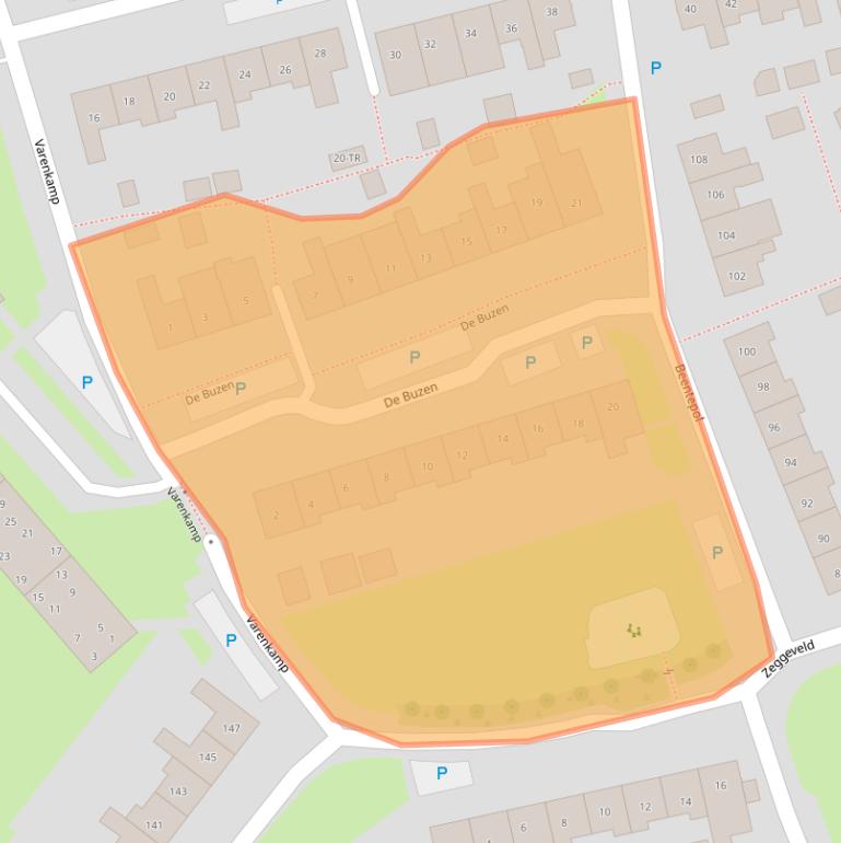 Kaart van postcodegebied 7815KJ.