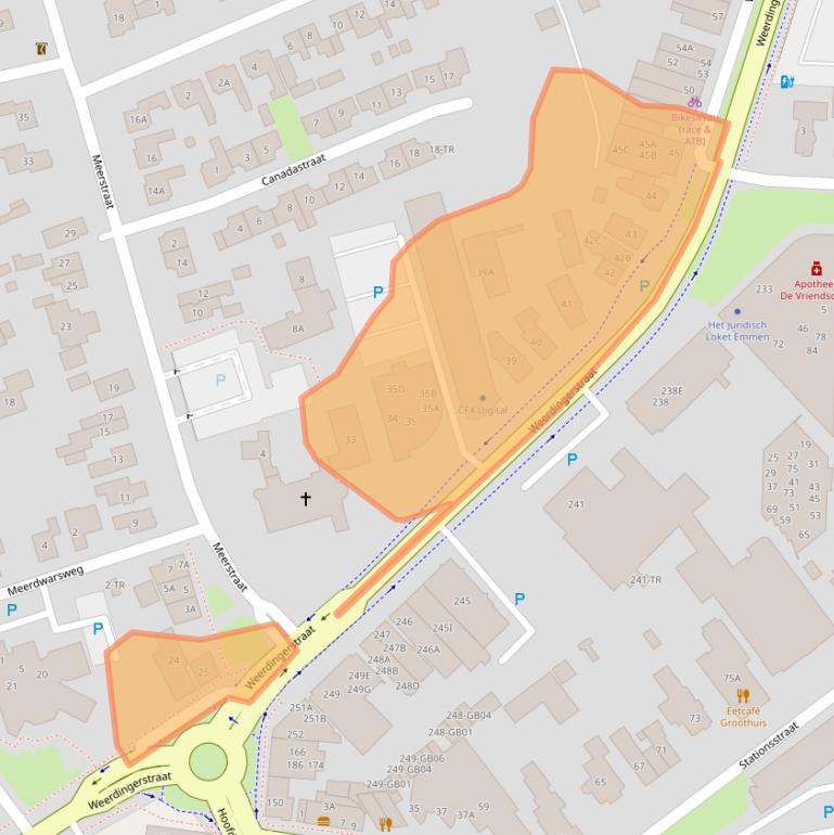 Kaart van postcodegebied 7815SC.