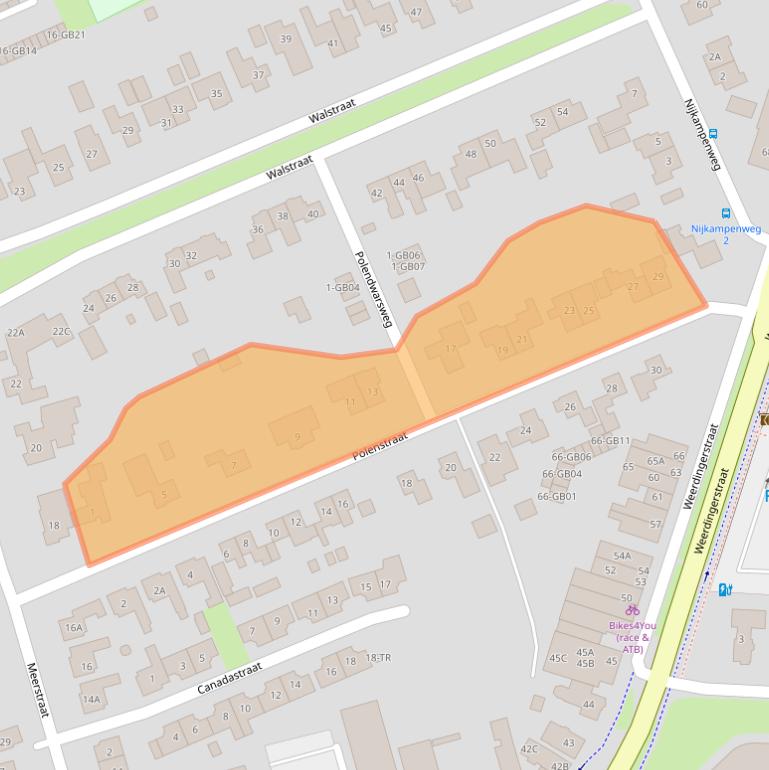 Kaart van postcodegebied 7815XV.