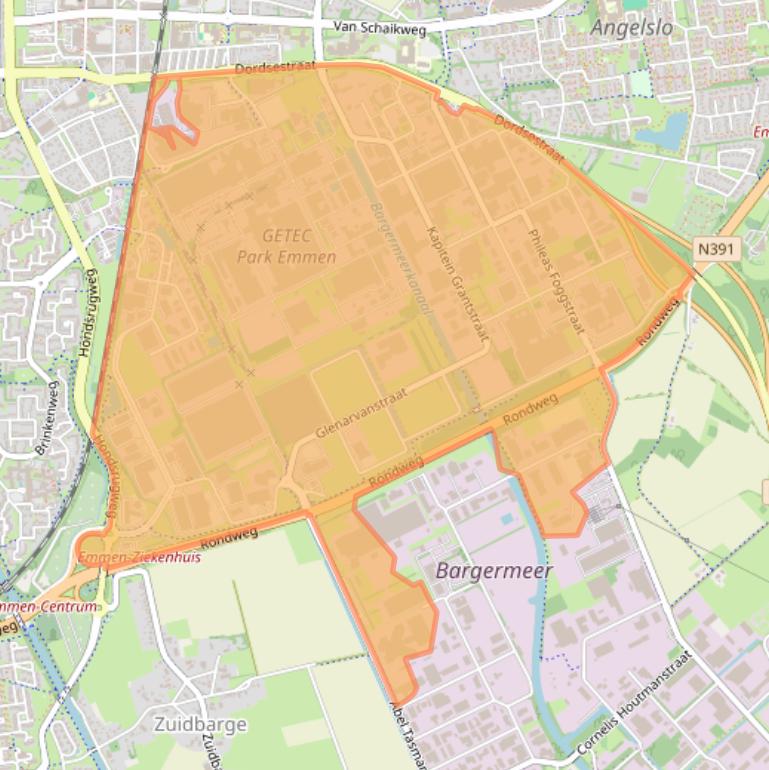 Kaart van postcodegebied 7821.