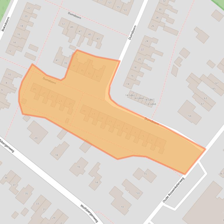 Kaart van postcodegebied 7822AJ.