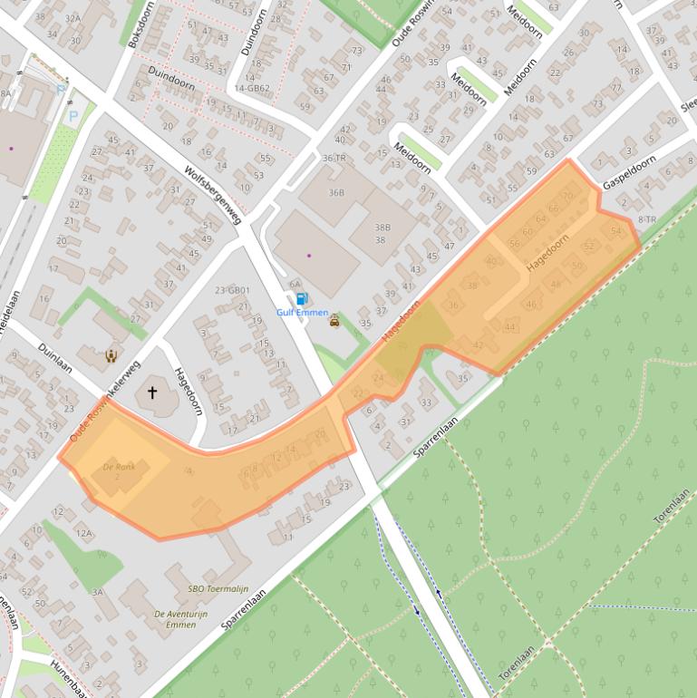 Kaart van postcodegebied 7822CC.