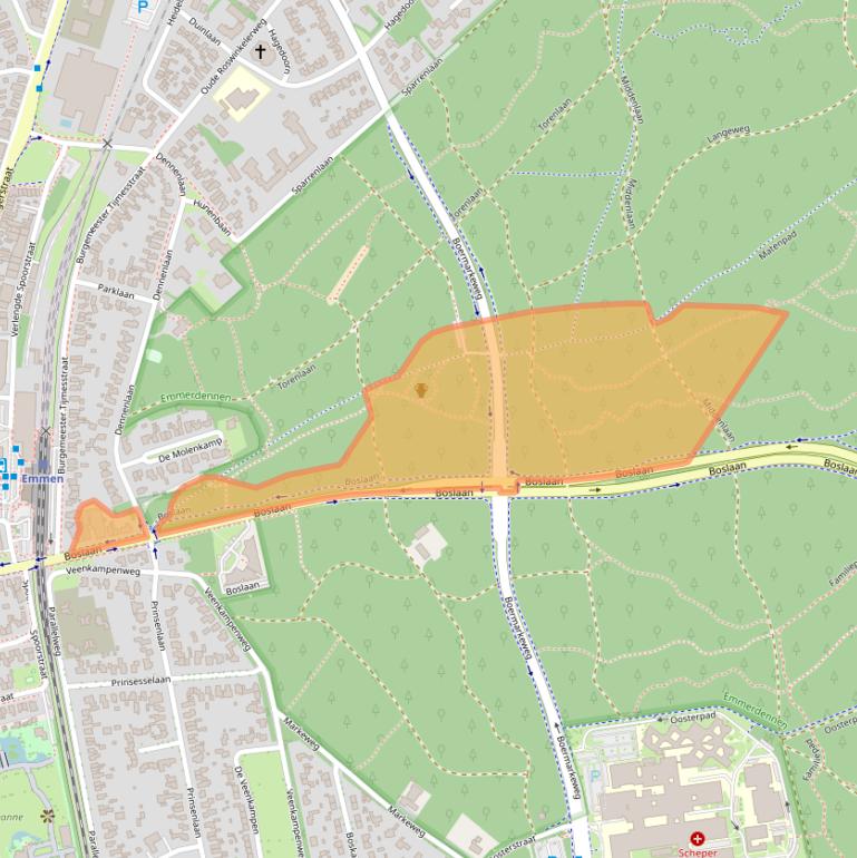 Kaart van postcodegebied 7822EP.