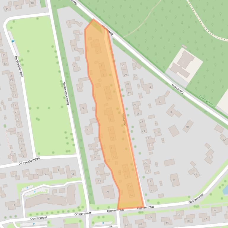 Kaart van postcodegebied 7822GA.