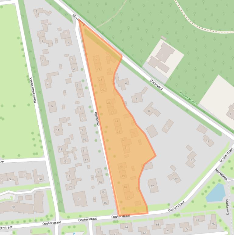 Kaart van postcodegebied 7822GB.