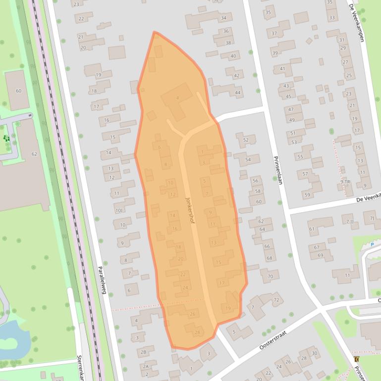 Kaart van postcodegebied 7822GD.