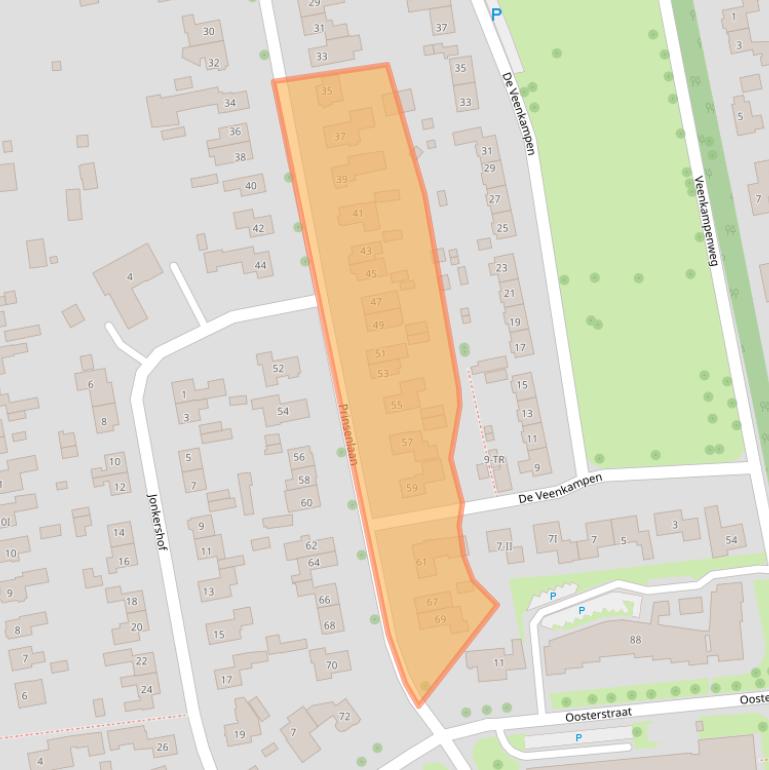 Kaart van postcodegebied 7822GG.