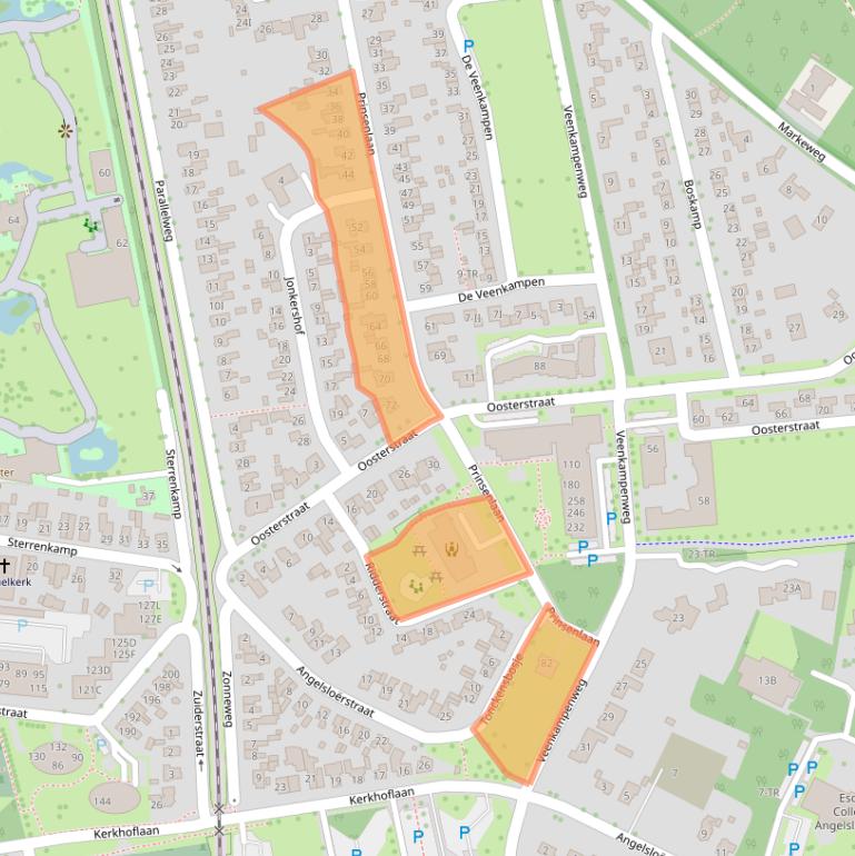 Kaart van postcodegebied 7822GJ.