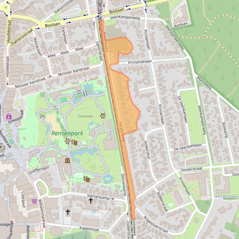 Kaart van postcodegebied 7822GM.