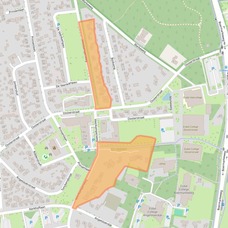 Kaart van postcodegebied 7822GR.