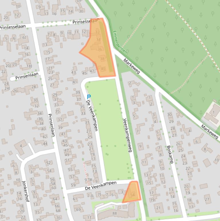 Kaart van postcodegebied 7822GT.