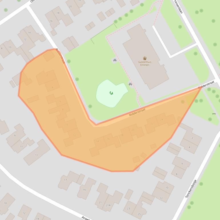 Kaart van postcodegebied 7822HC.