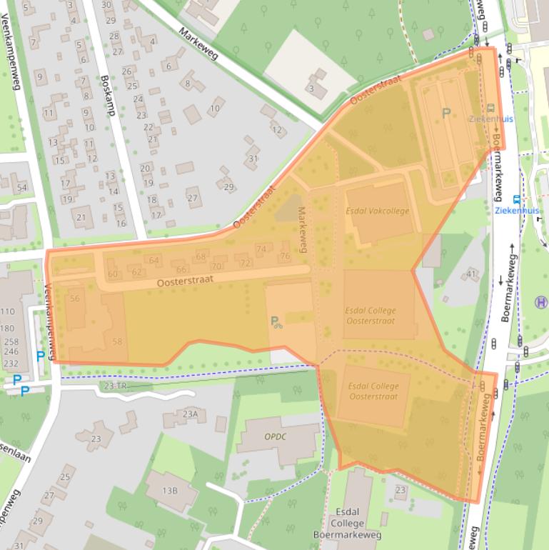 Kaart van postcodegebied 7822HG.