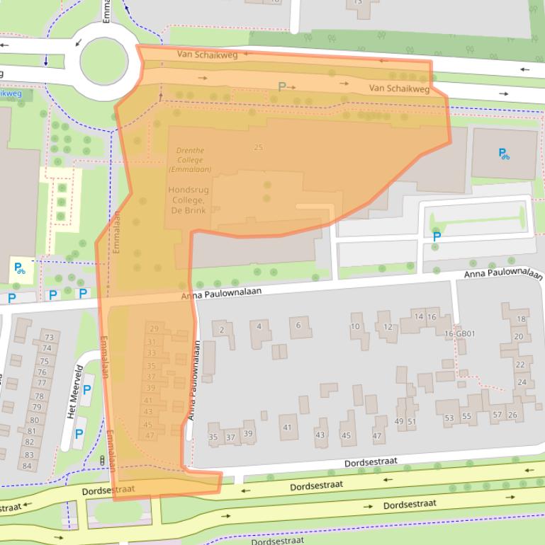 Kaart van postcodegebied 7822JB.