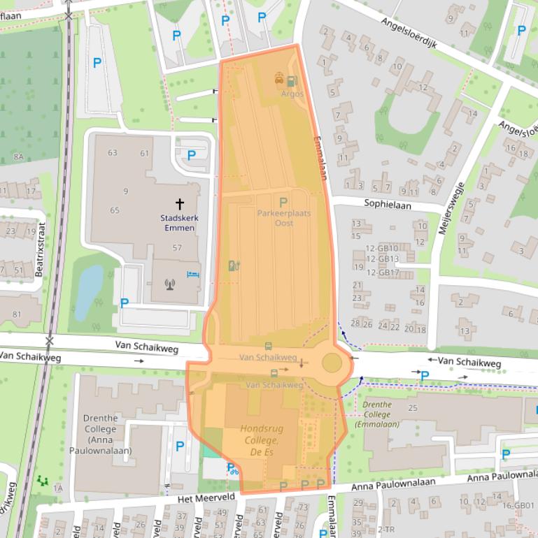 Kaart van postcodegebied 7822JC.
