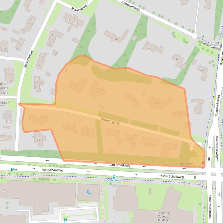 Kaart van postcodegebied 7822JG.