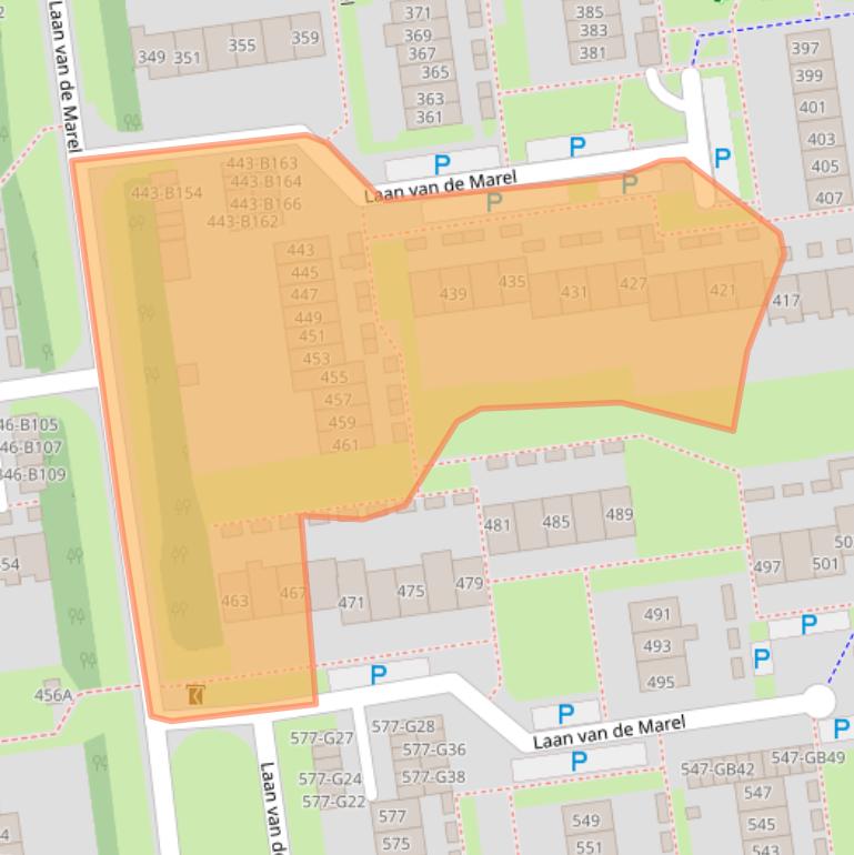 Kaart van postcodegebied 7823BL.