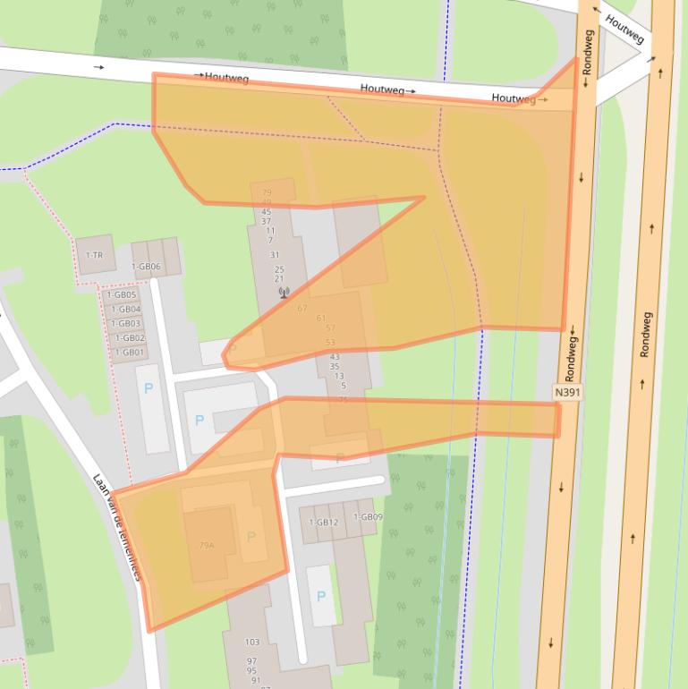 Kaart van postcodegebied 7823JE.