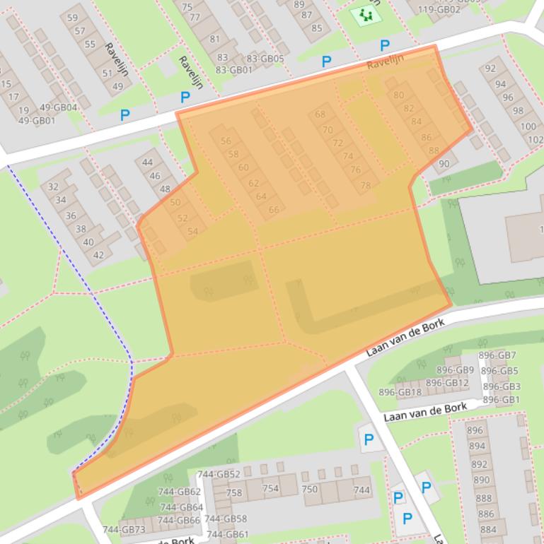 Kaart van postcodegebied 7823TE.