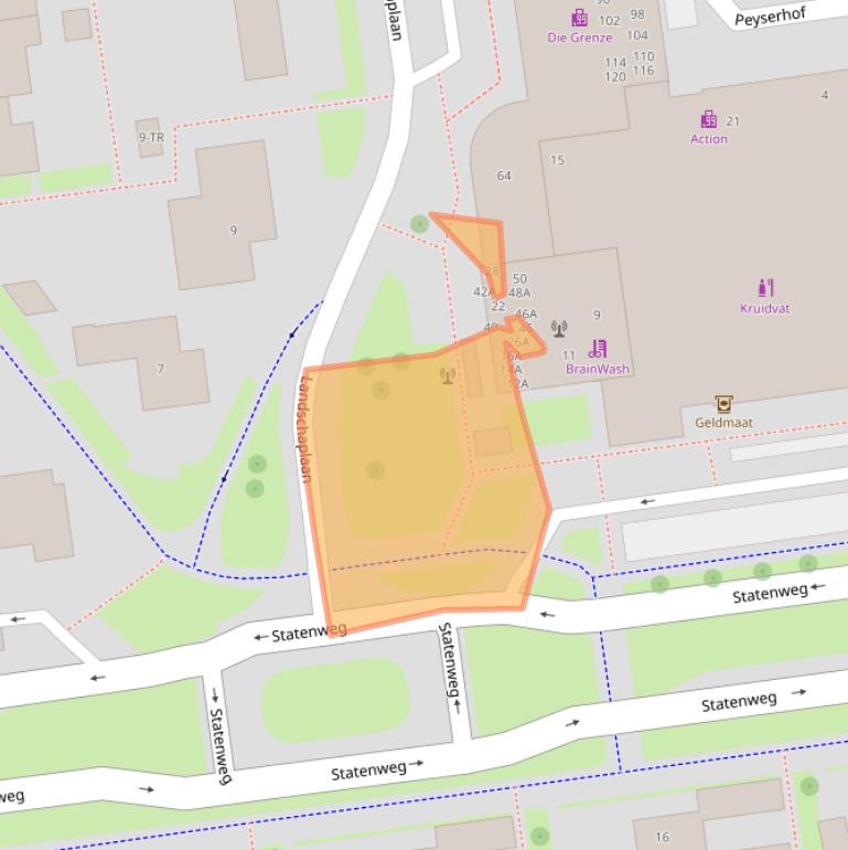 Kaart van postcodegebied 7824BJ.