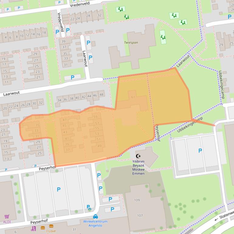 Kaart van postcodegebied 7824CN.