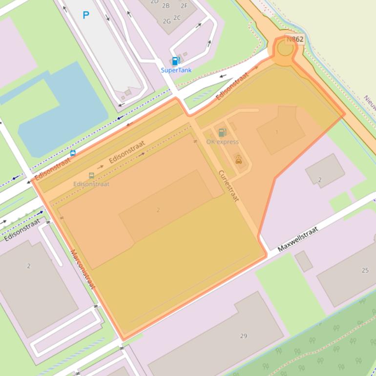 Kaart van postcodegebied 7825GC.