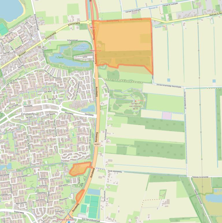 Kaart van postcodegebied 7825TC.