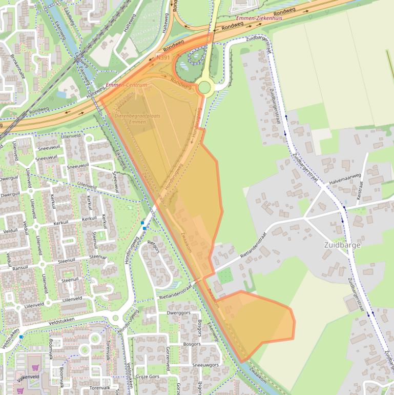 Kaart van postcodegebied 7825TE.