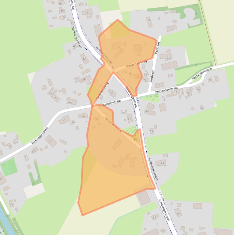 Kaart van postcodegebied 7825TR.