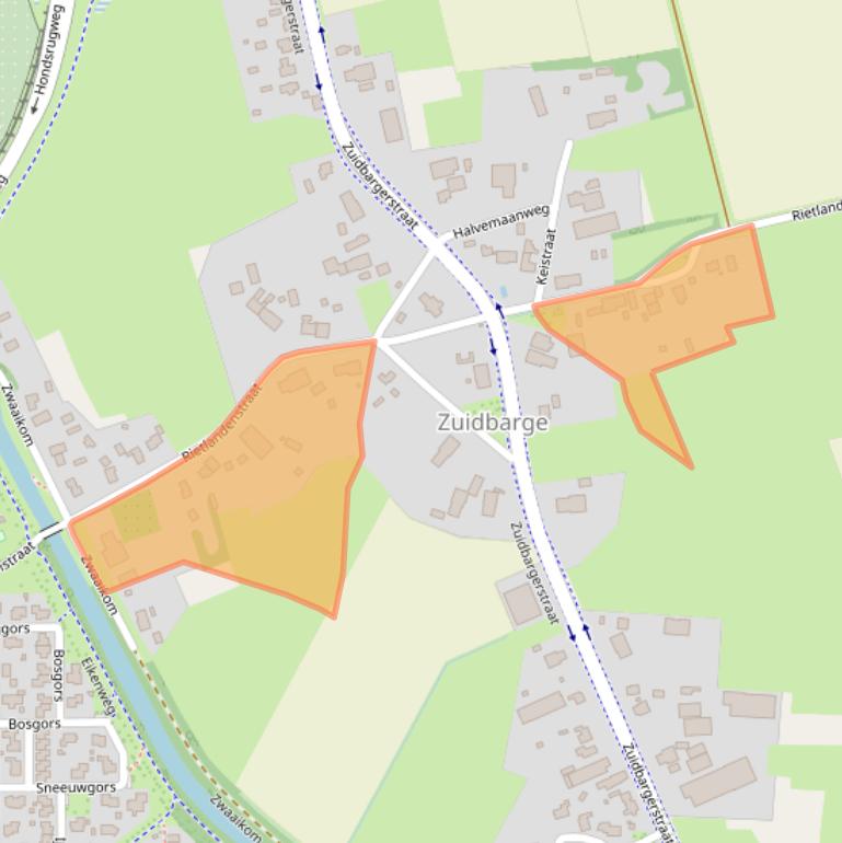 Kaart van postcodegebied 7825TS.