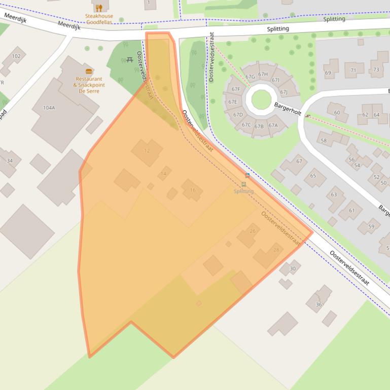 Kaart van postcodegebied 7825WB.