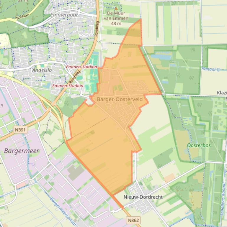 Kaart van postcodegebied 7826.