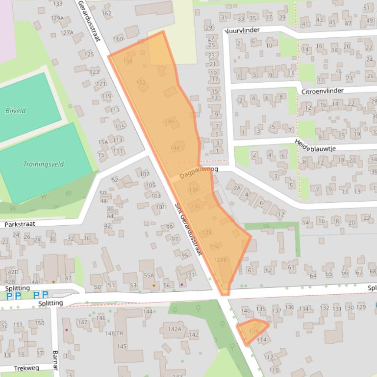 Kaart van postcodegebied 7826CJ.