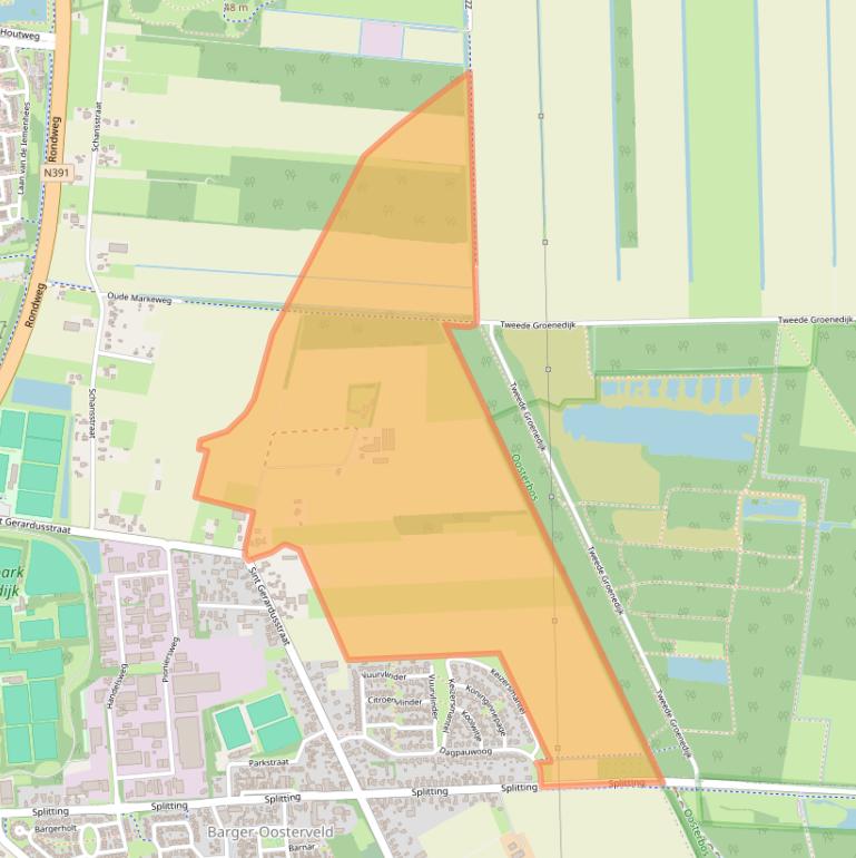Kaart van postcodegebied 7826TE.