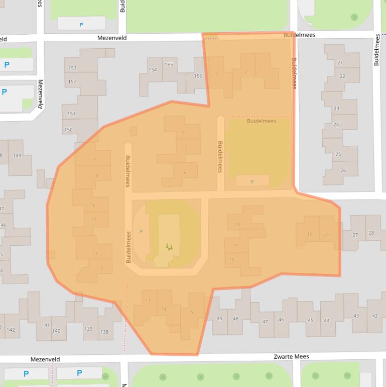 Kaart van postcodegebied 7827BJ.
