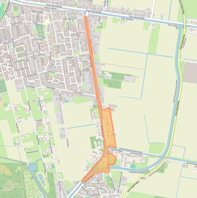 Kaart van postcodegebied 7833AR.