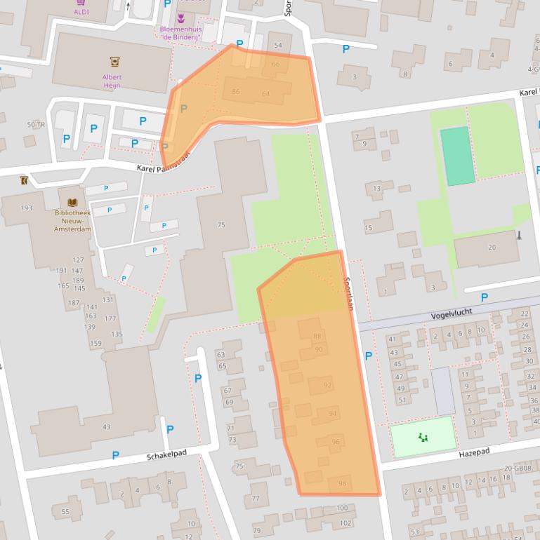 Kaart van postcodegebied 7833CN.