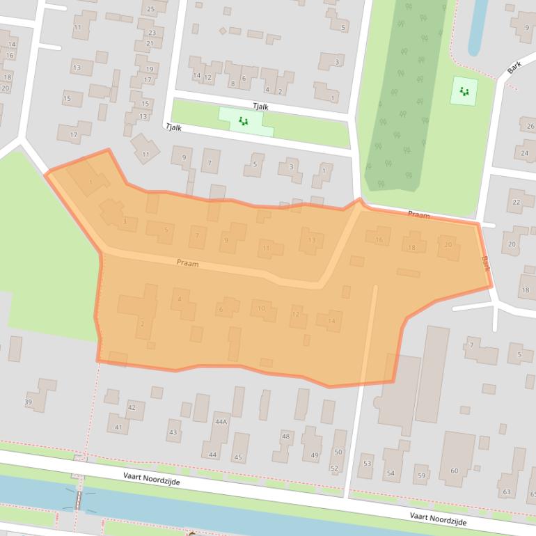 Kaart van postcodegebied 7833DD.