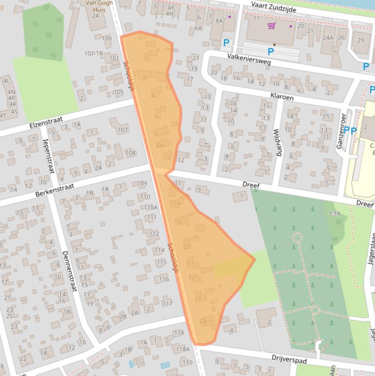 Kaart van postcodegebied 7833GK.