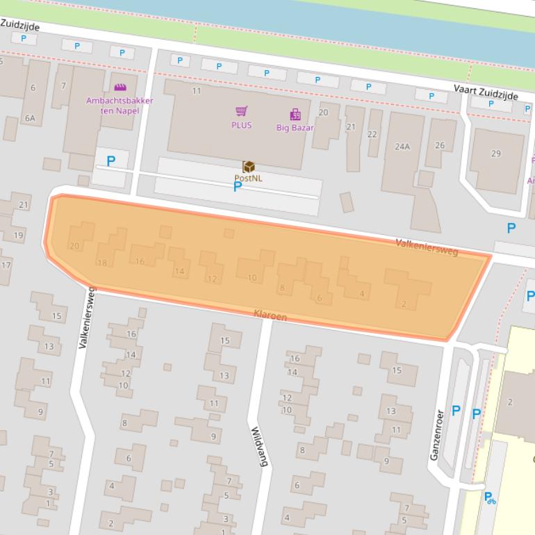 Kaart van postcodegebied 7833GR.