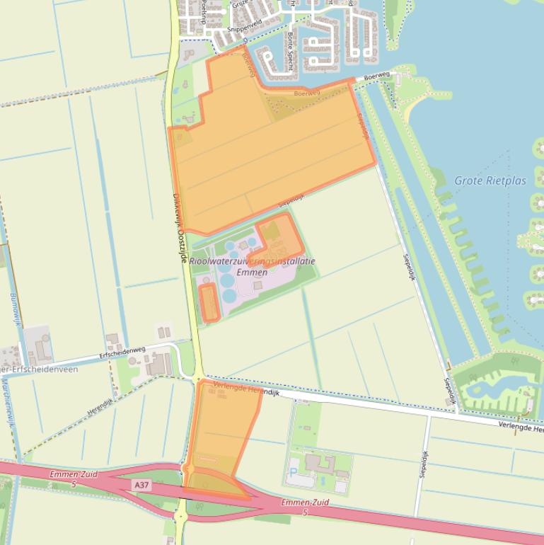 Kaart van postcodegebied 7833HR.