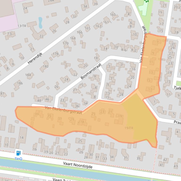 Kaart van postcodegebied 7833HZ.