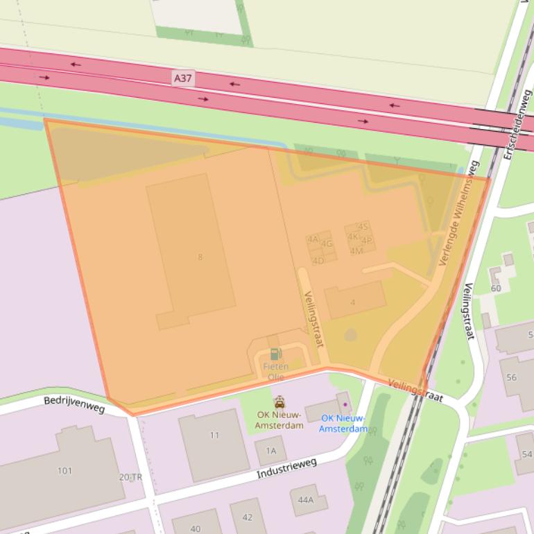 Kaart van postcodegebied 7833JH.