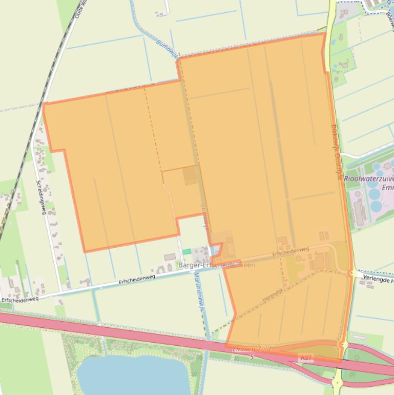 Kaart van postcodegebied 7833JW.